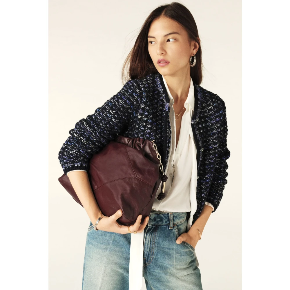 BA&SH Kort Gebreid Jasje Couture Stijl Blue Dames