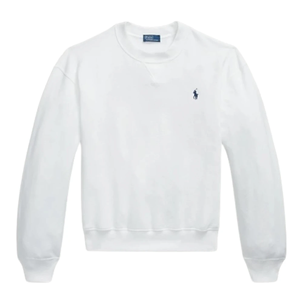 Polo Ralph Lauren Vit Lätt Sweatshirt Med Rund Hals