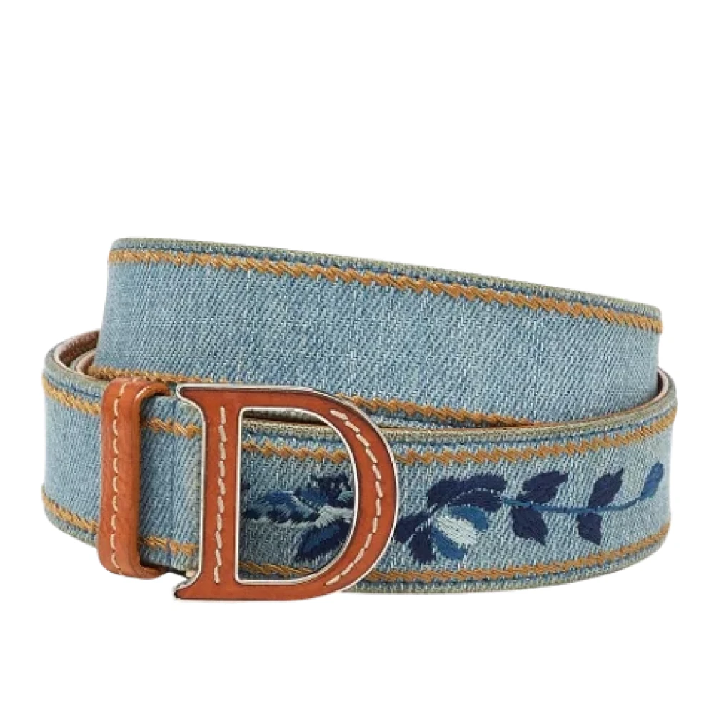 Dior Vintage Pre-owned Leather belts Blue Dames
