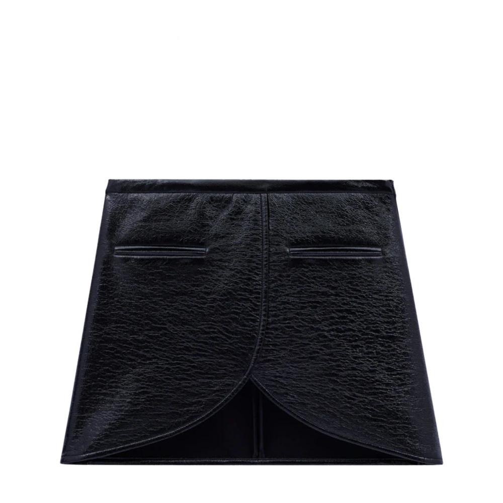 Courrèges Vinyl Mini Rok Black Dames