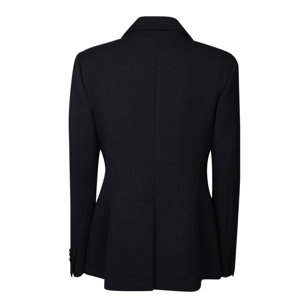 P.a.r.o.s.h. Zwarte Wollen Double-Breasted Blazer Black Dames