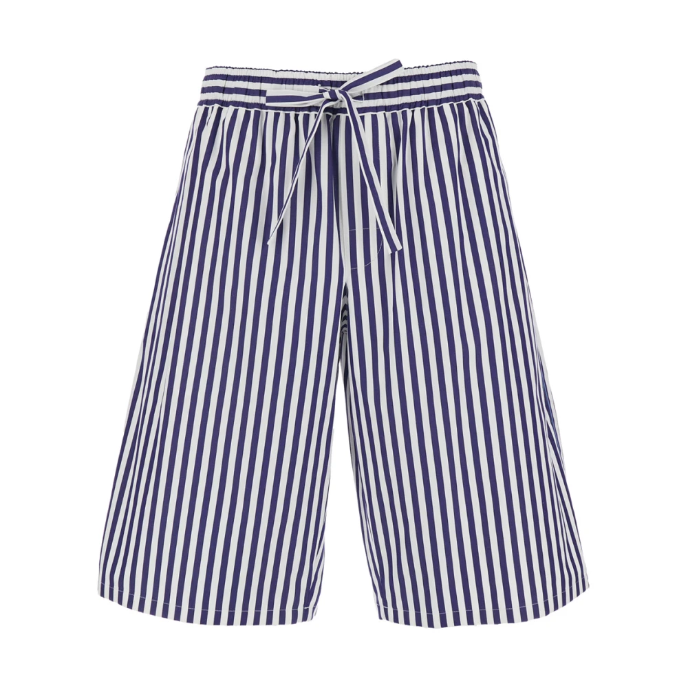 Dolce & Gabbana Bowling In Popeline Di Cotone Rigata - Male - Casual Shorts - Blue - L - Shorts