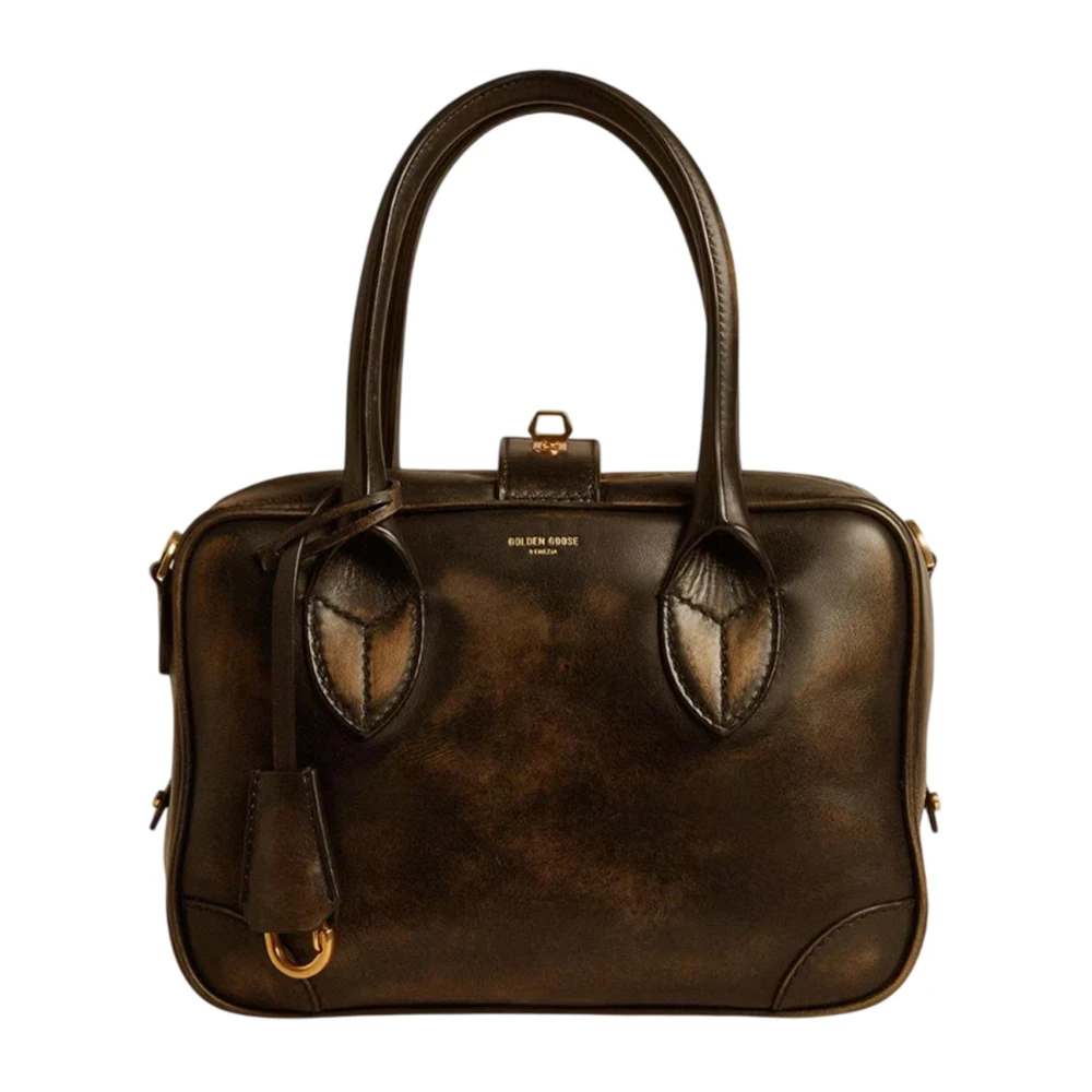 Golden Goose , Handbags, Female, Multicolor, One Size, Black Key-Lock Leather Shoulder Bag