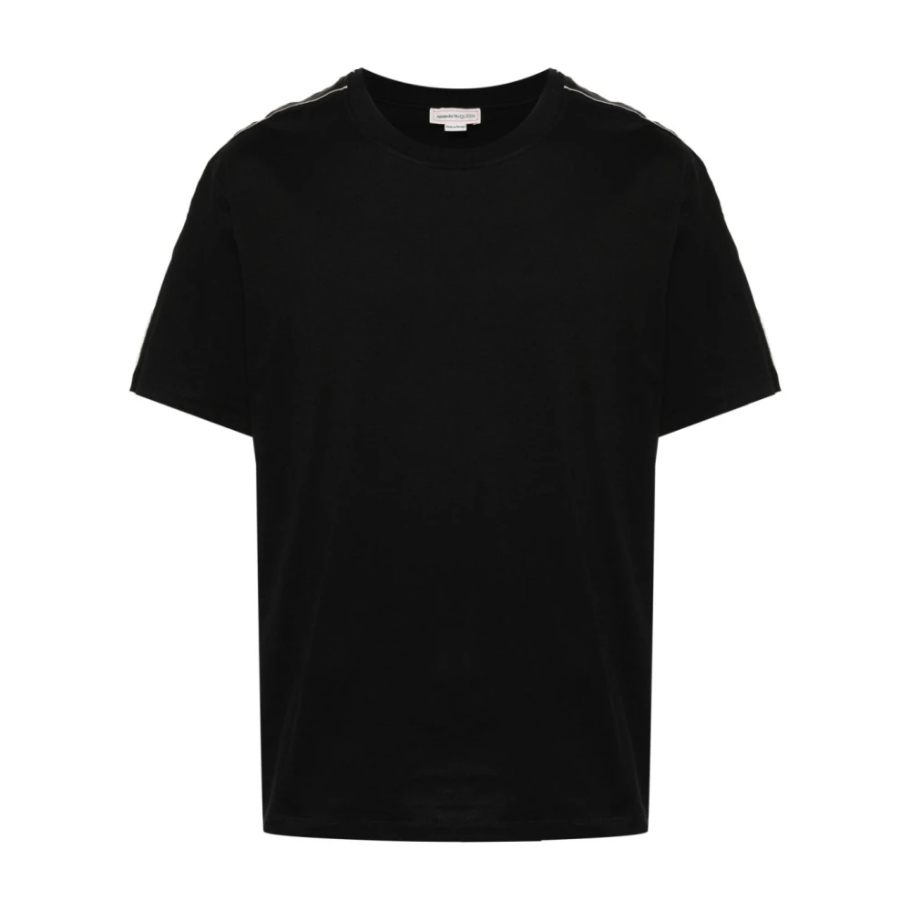 Alexander mcqueen Zwart Logo Trim T-shirt Black Heren