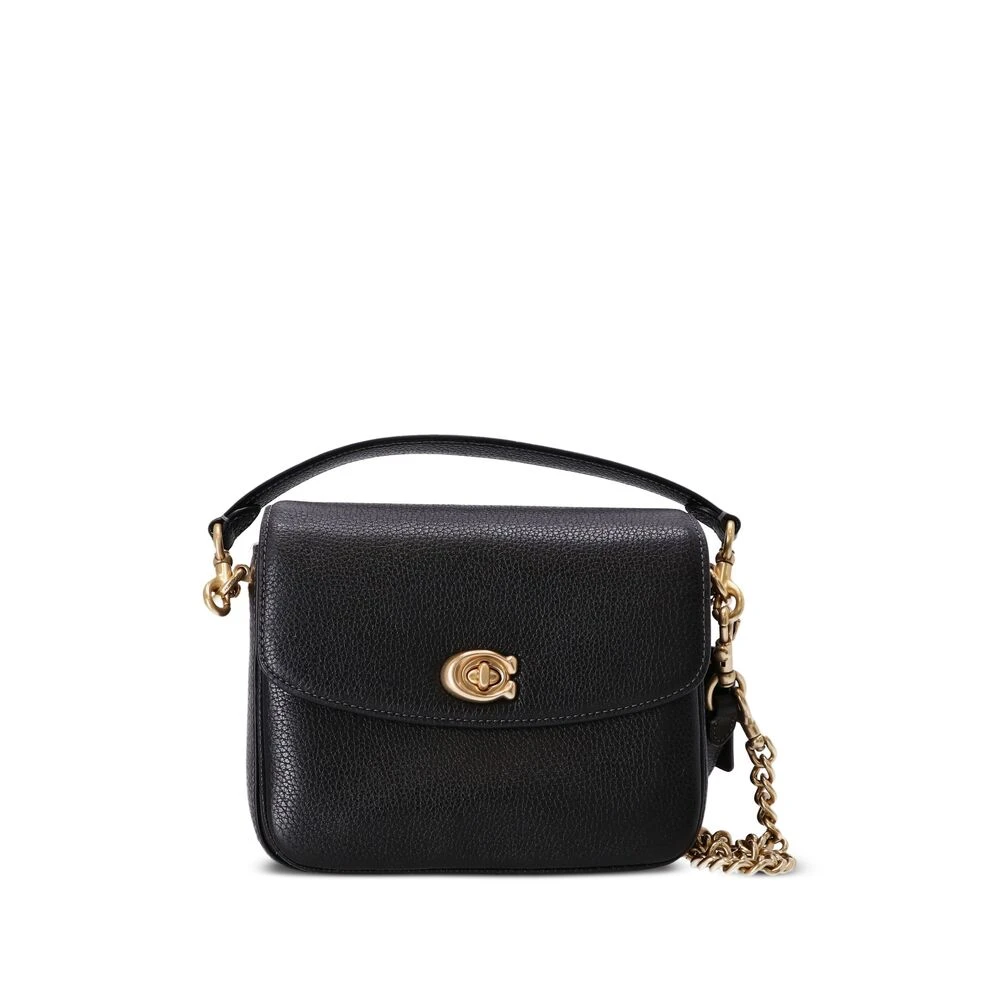 Coach Zwarte leren schoudertas met logohanger Black Dames