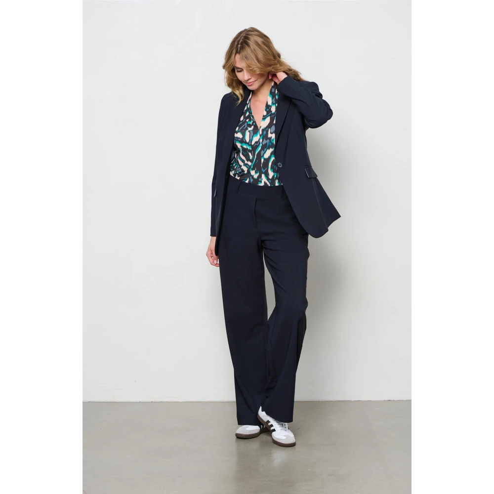 &Co Woman Navy Comfort Broek Camila Blue Dames