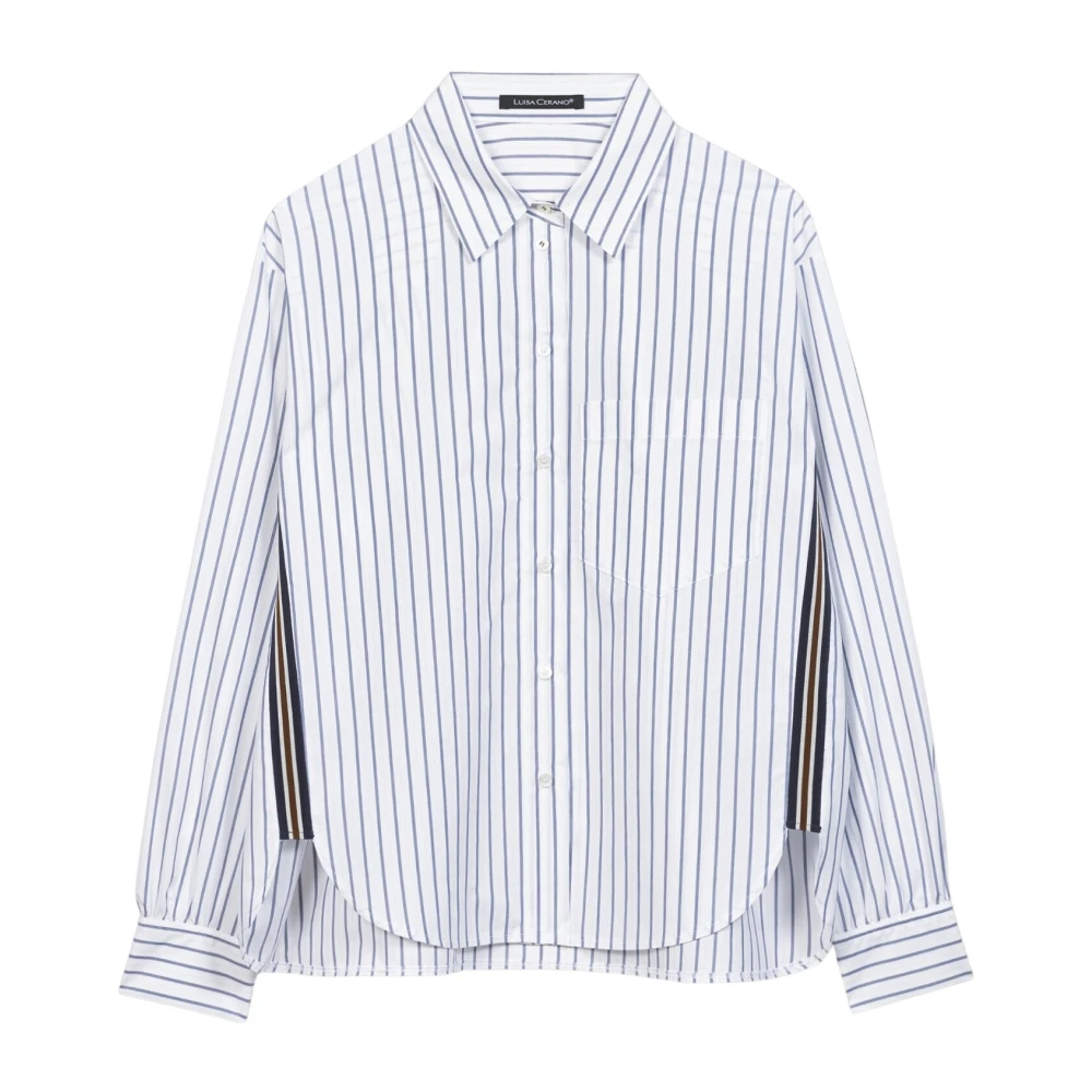 LUISA CERANO Gestreepte blouse met fantasie strepen Blue Dames