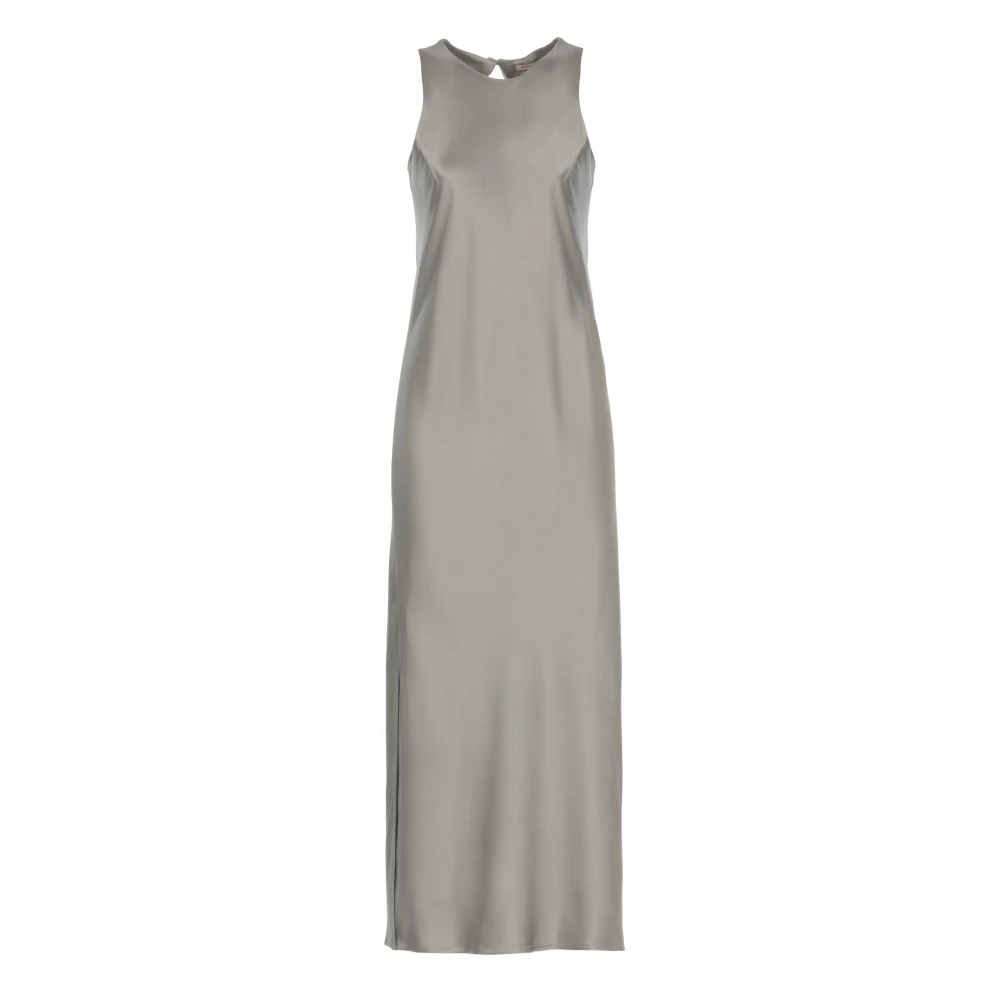 Herno Mouwloze Ronde Hals Blauwe Jurk Gray Dames
