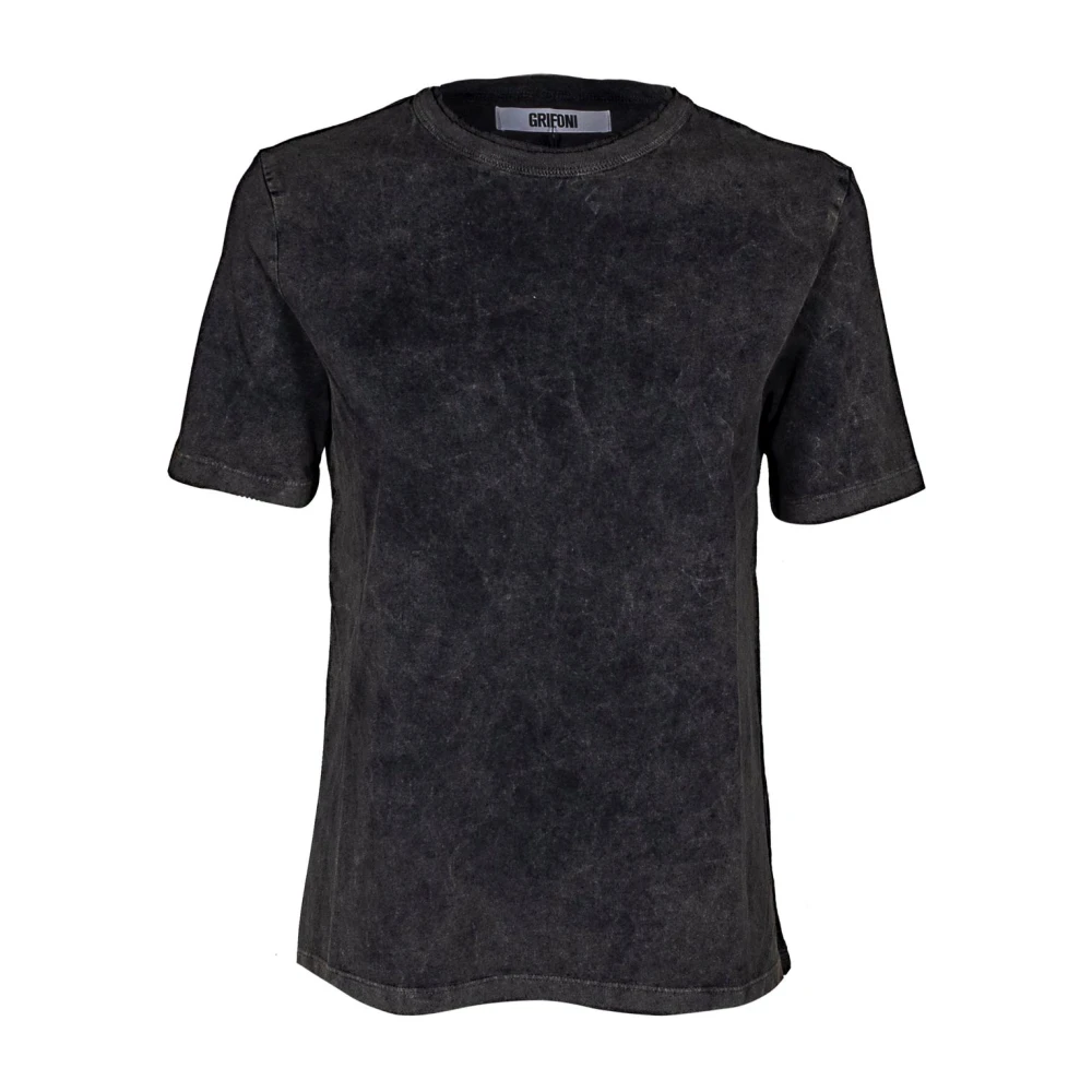 Mauro Grifoni Marmer Effect Katoenen Dames T-shirt Gray Dames