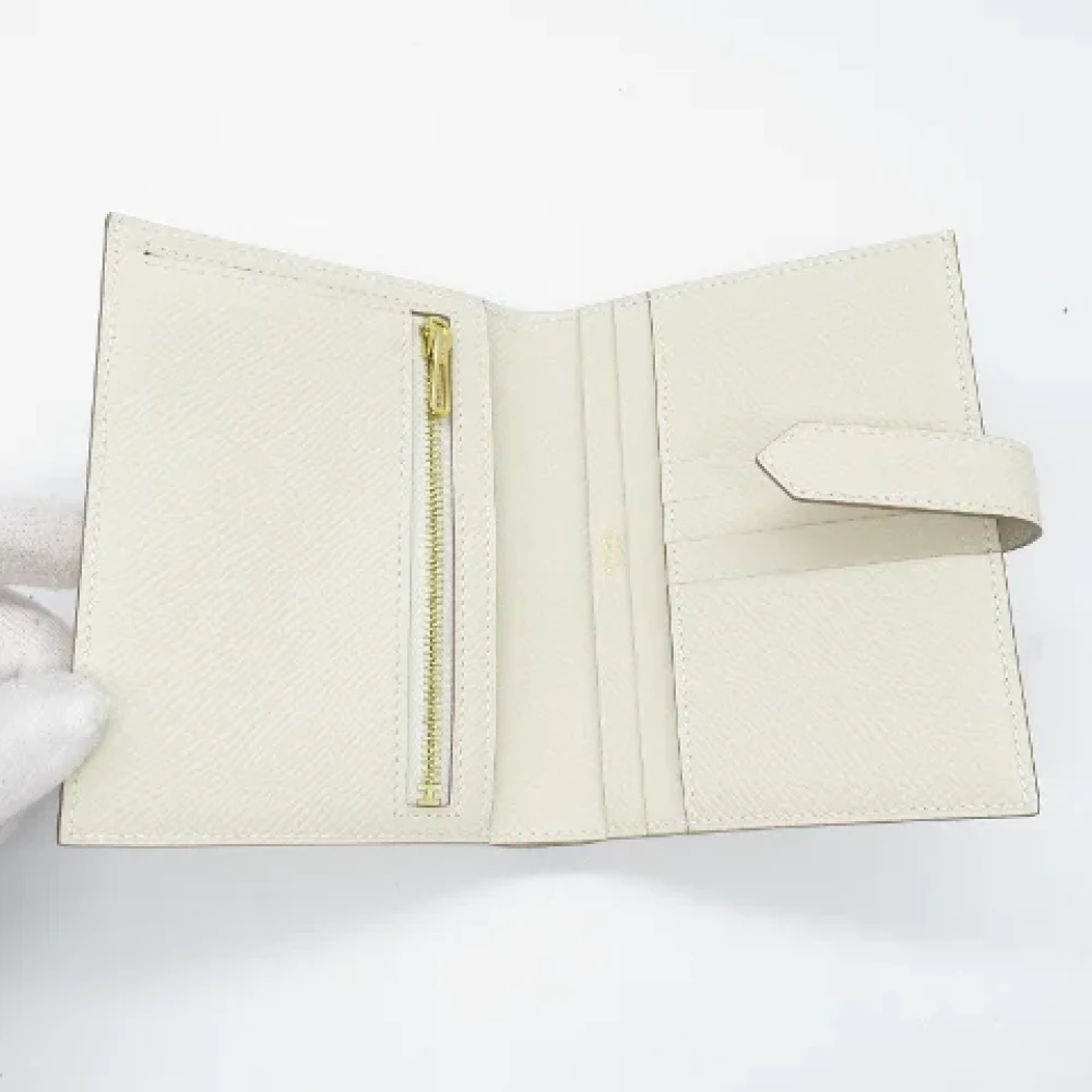 Hermès Vintage Pre-owned Leather wallets Beige Dames