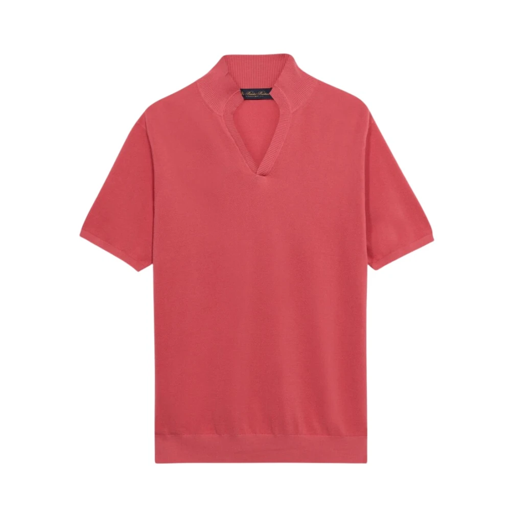Brooks Brothers Men's Pink Polo Shirts, L, Open Collar Piqué Knit Polo