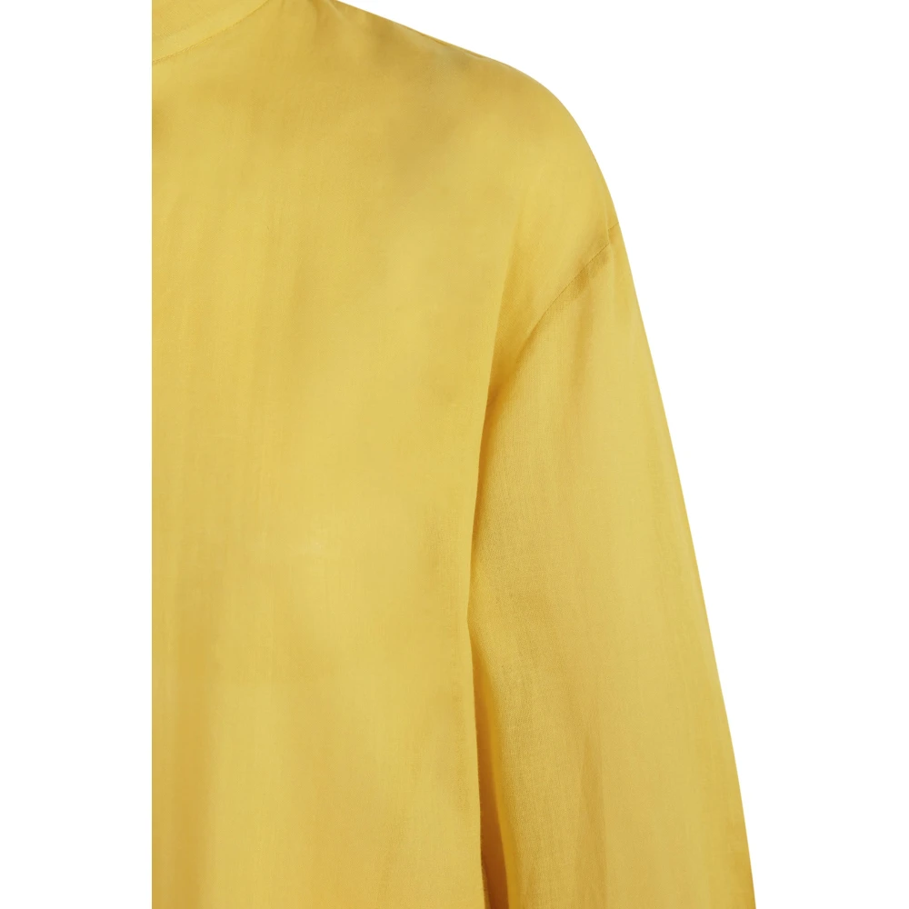 Cortana Gele Katoenen Voile Oversized Shirt Yellow Dames
