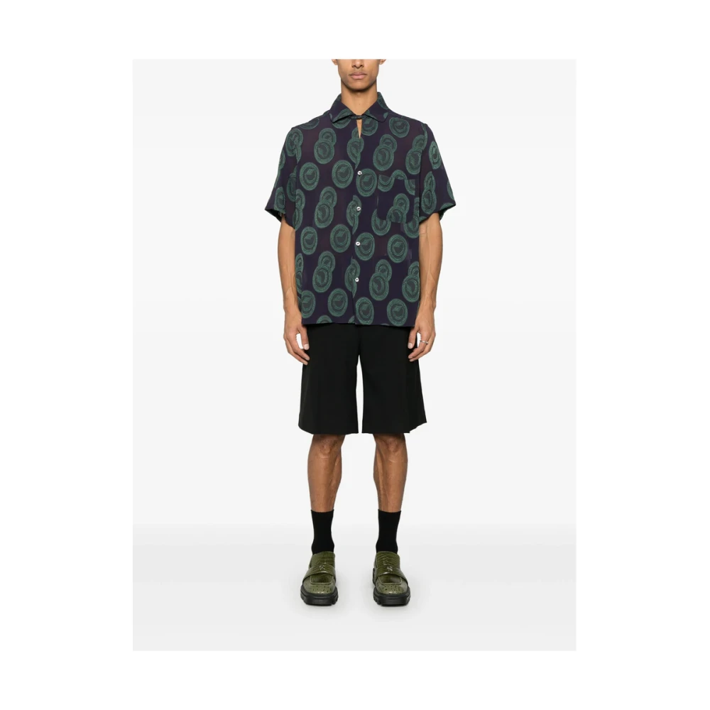 Needles Blauw-Grijze Shirt met Borstzak Green Heren