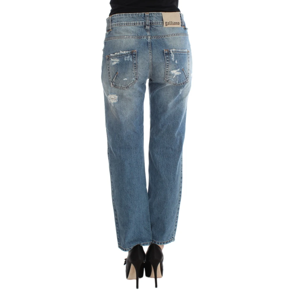 John Galliano Chic Boyfriend Blue Wash Jeans Blue Dames