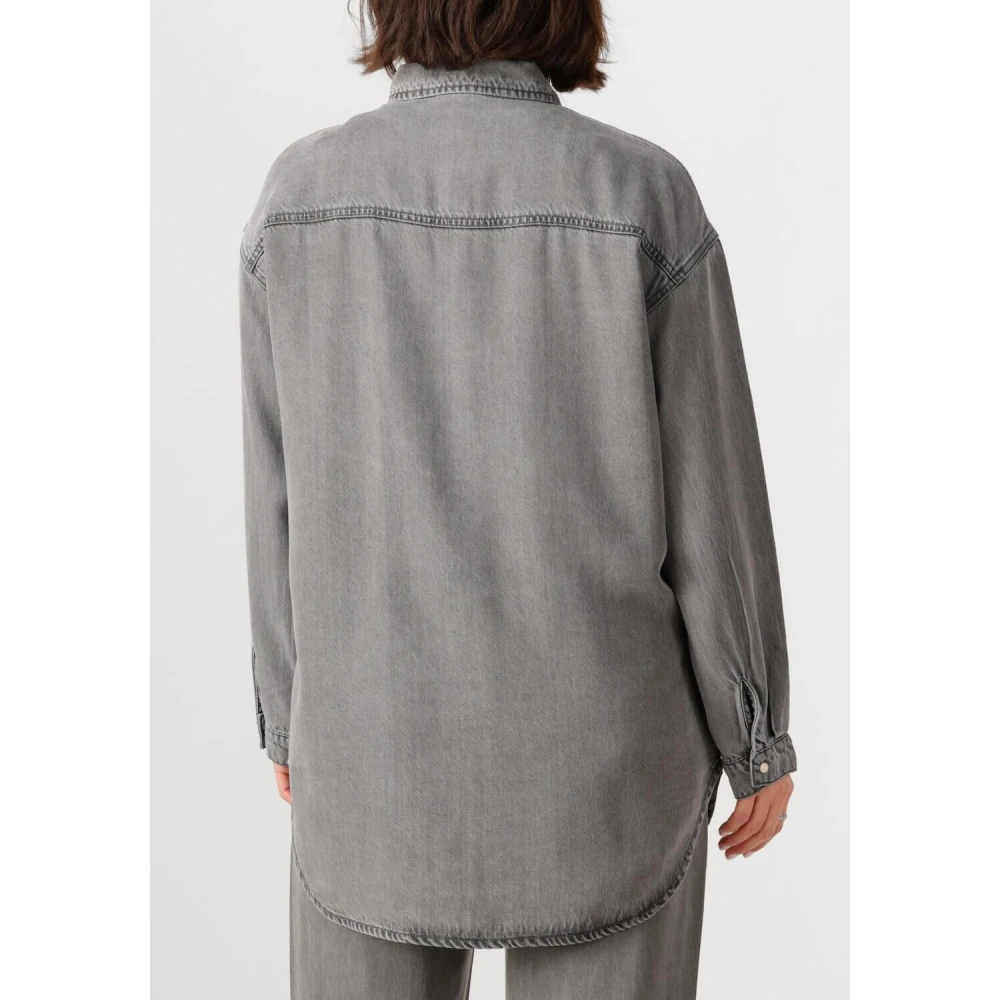 Object Grijze Blouse met Lange Mouwen Gray Dames