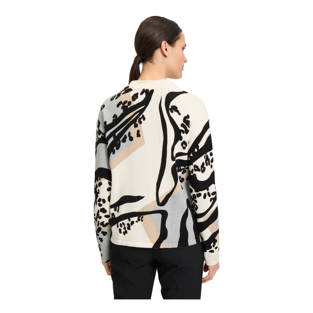 Betty Barclay Dieren Intarsia Gebreide Trui met Hotfix Applicaties Multicolor Dames