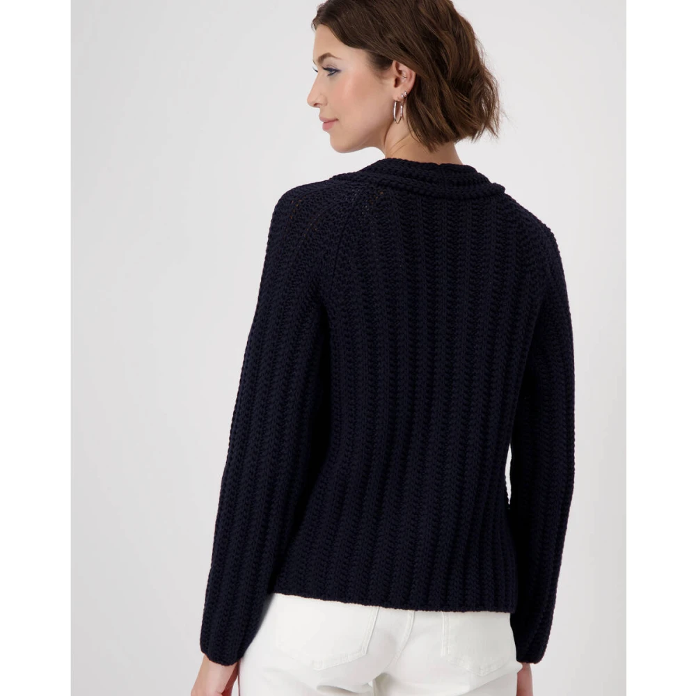 monari Gebreid Vest Blue Dames