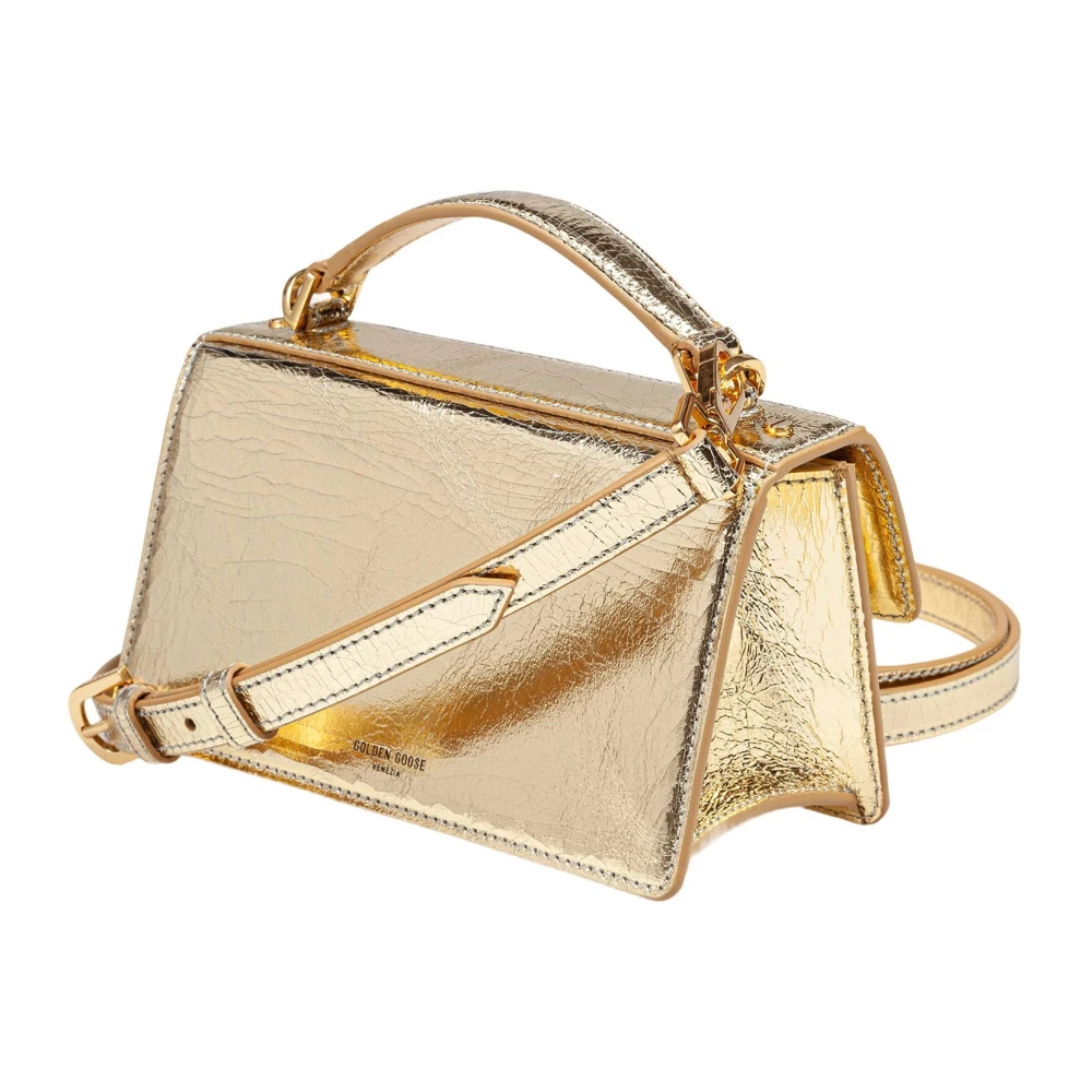 Golden Goose Venetië Kleine Gouden Leren Handtas Yellow Dames