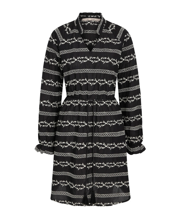 robe-noire-a-line-avec-poignets-elastiques
