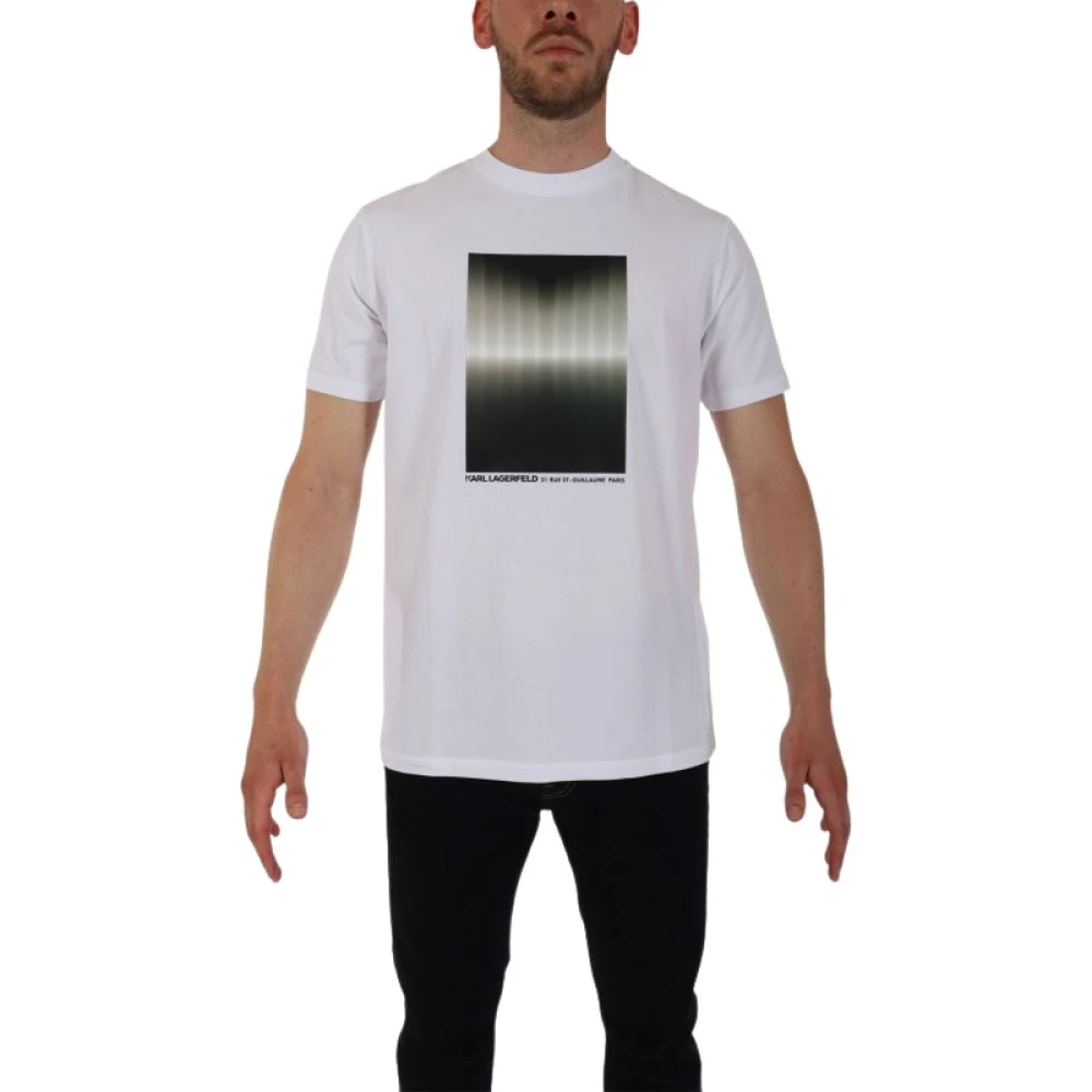 Karl Lagerfeld Uomo Bianco T-Shirt Girocollo