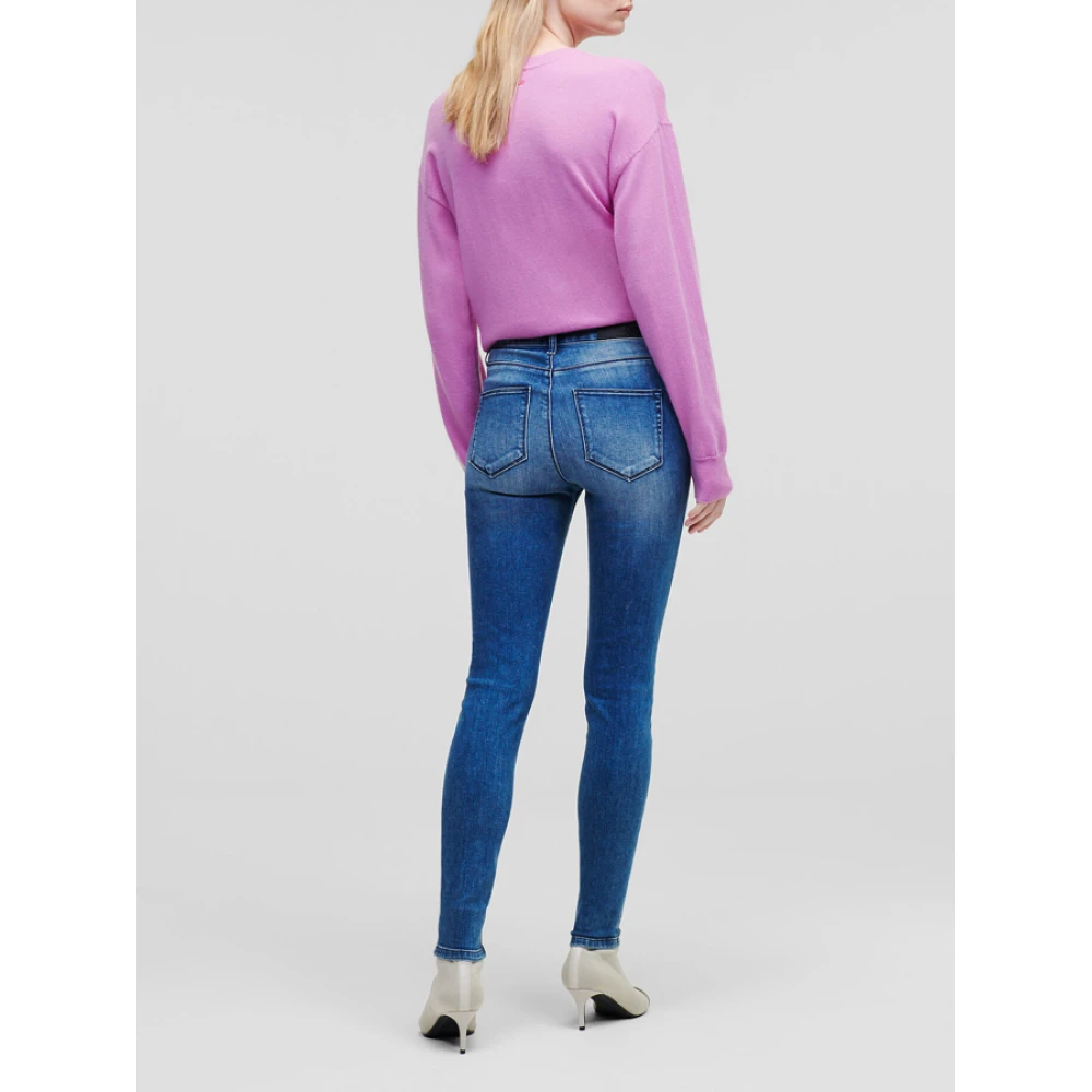 Karl Lagerfeld Blauwe Slim-Fit Straight Jeans Blue Dames