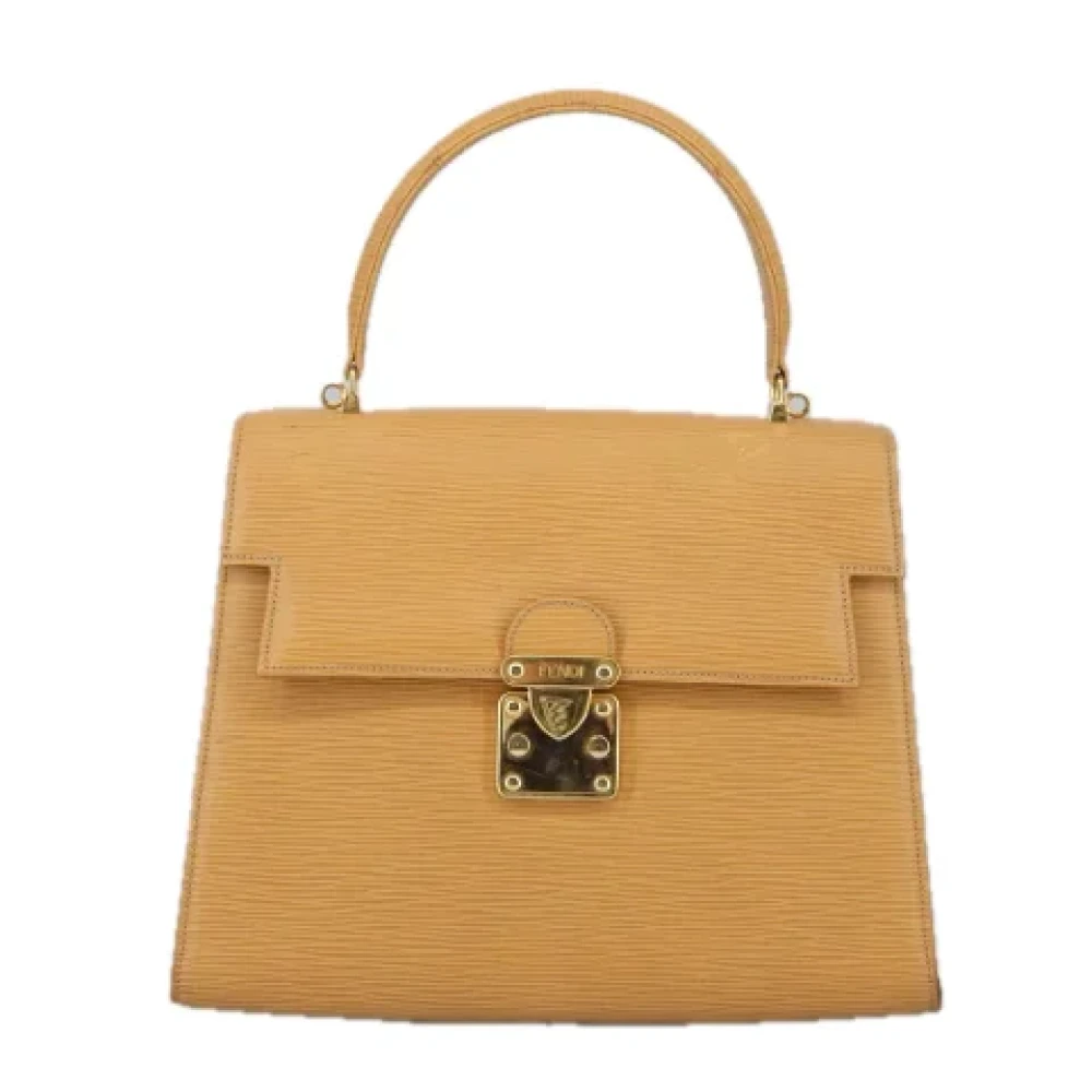 Fendi Vintage Pre-owned Leather fendi-bags Beige Dames