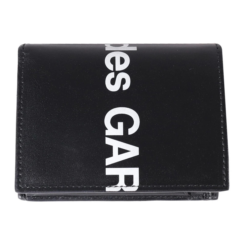 Comme des Garçons Zwarte Logo Bi-fold Portemonnee Kaartsleuven Black Unisex