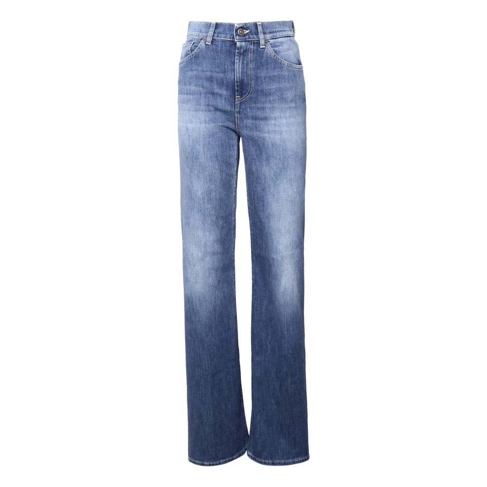 Dondup Denim Katoenen Jeans Rits Knoopsluiting Blue Dames