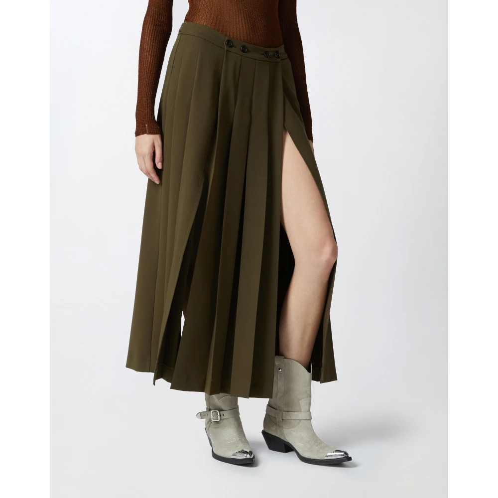 pinko Groene Geplooide Maxi Rok Green Dames