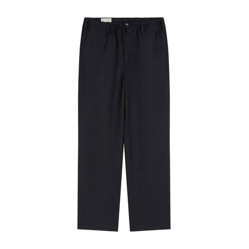 Dries Van Noten Zwarte Wollen Trekkoord Broek Black Heren