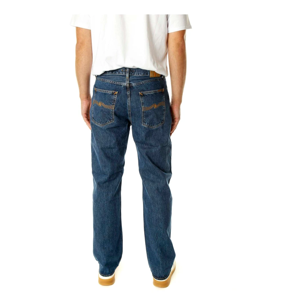 Nudie Jeans Losse pasvorm hoge taille jeans Blue Heren