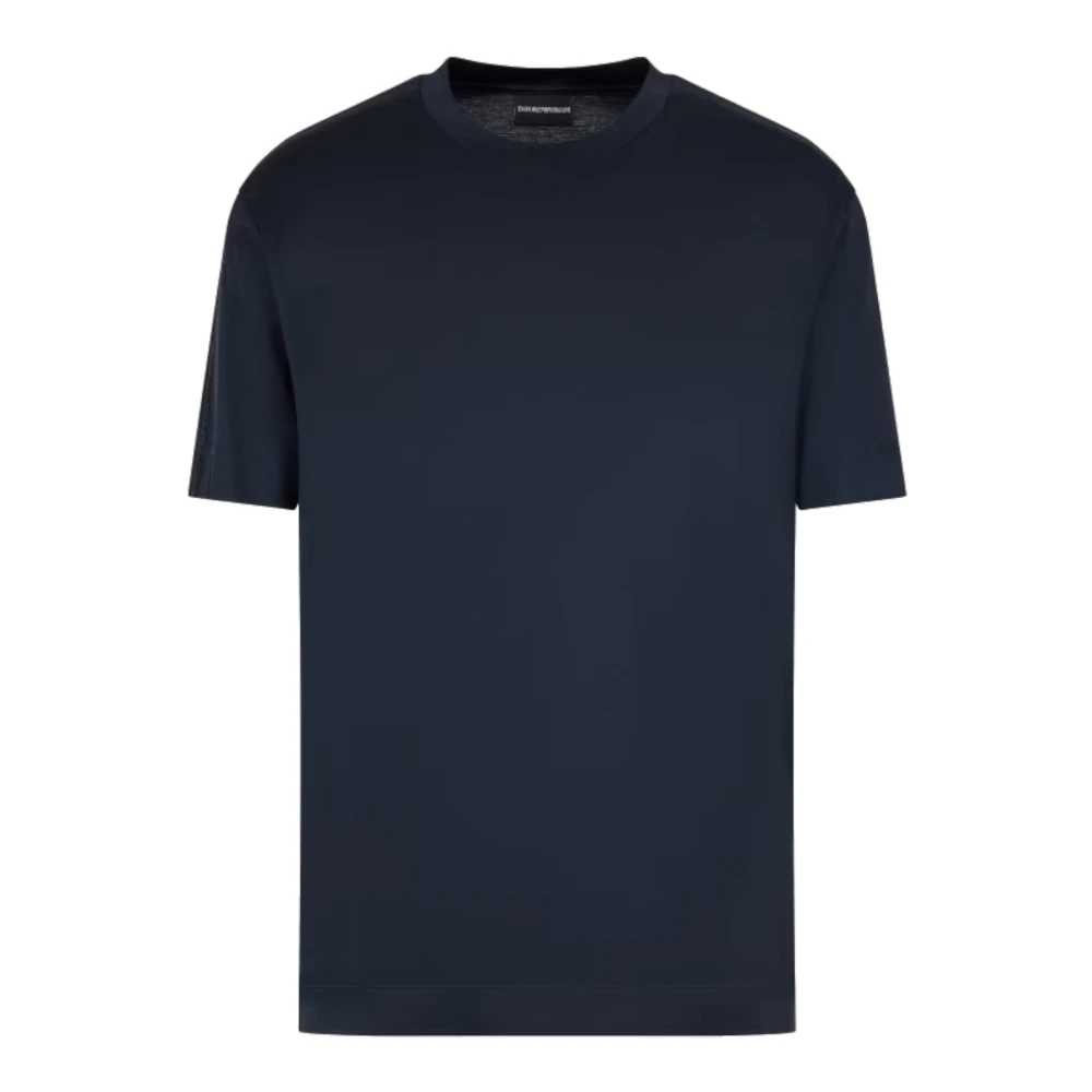 Emporio Armani Blauw T-shirt met korte mouwen van jersey met logo Blue Heren
