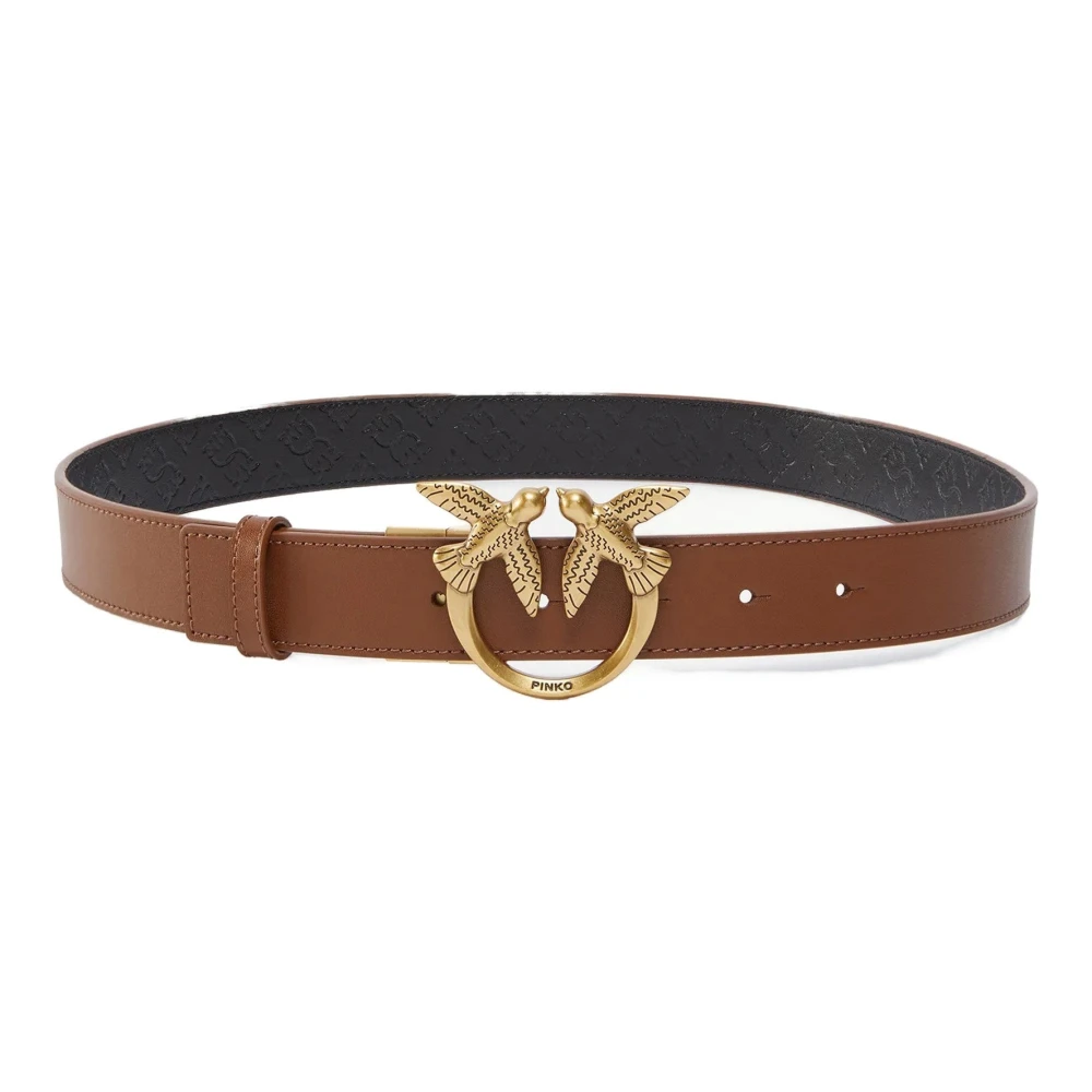 Pinko Women's Brown Belts, Xs, Leather Belt With Unique Design