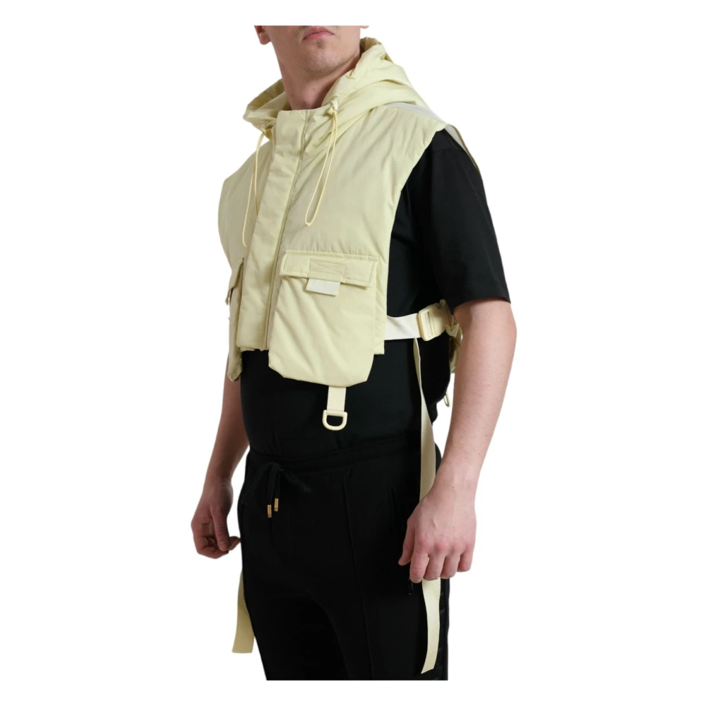 Dolce & Gabbana Zonneschijn Geel Hooded Vest Jas Yellow Heren