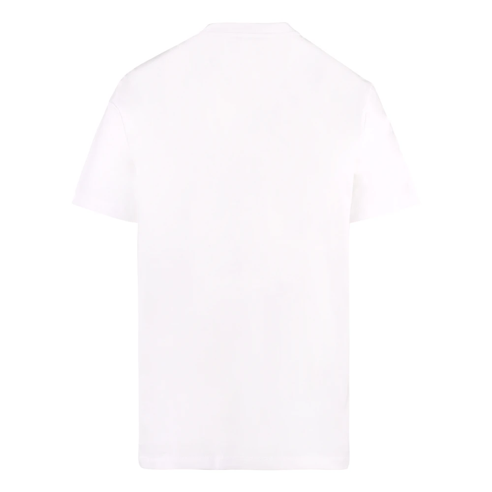 Versace Barok Logo Geborduurd Katoenen T-Shirt White Heren