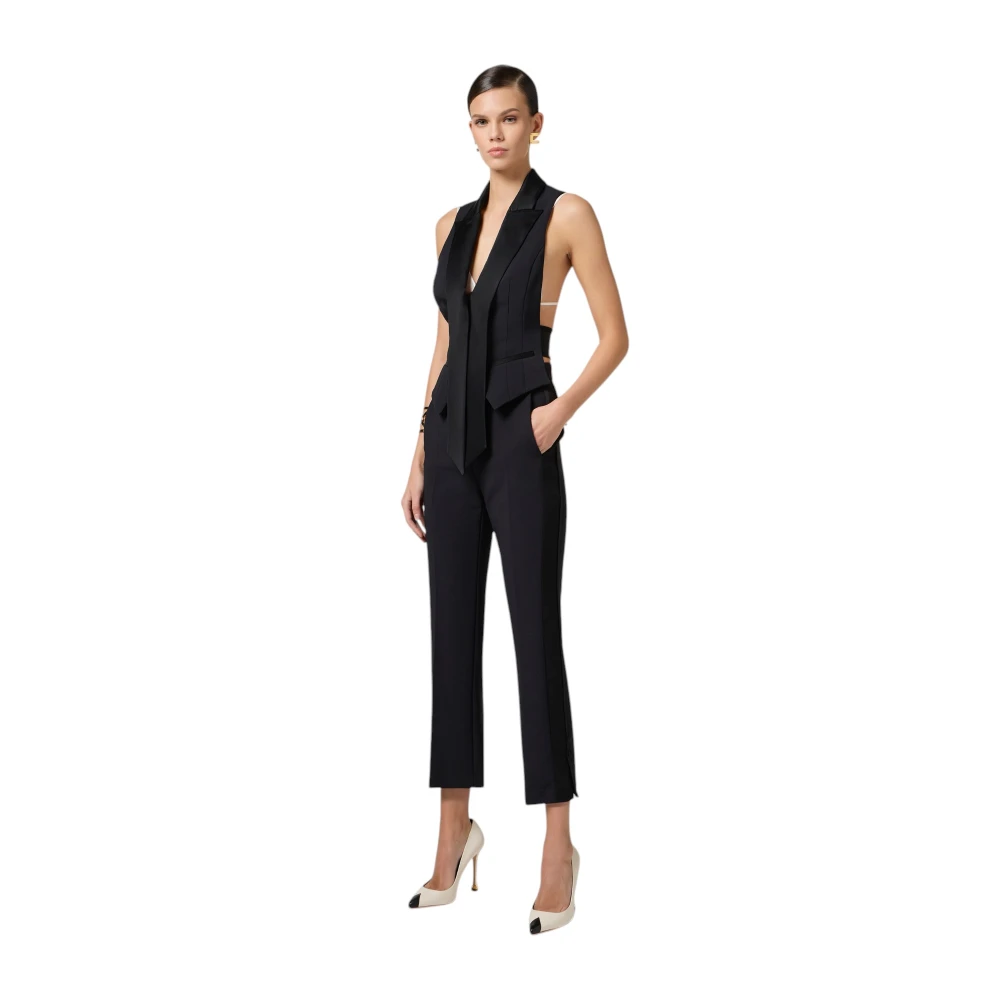 Elisabetta Franchi Stijlvolle Gilet voor Vrouwen Black Dames