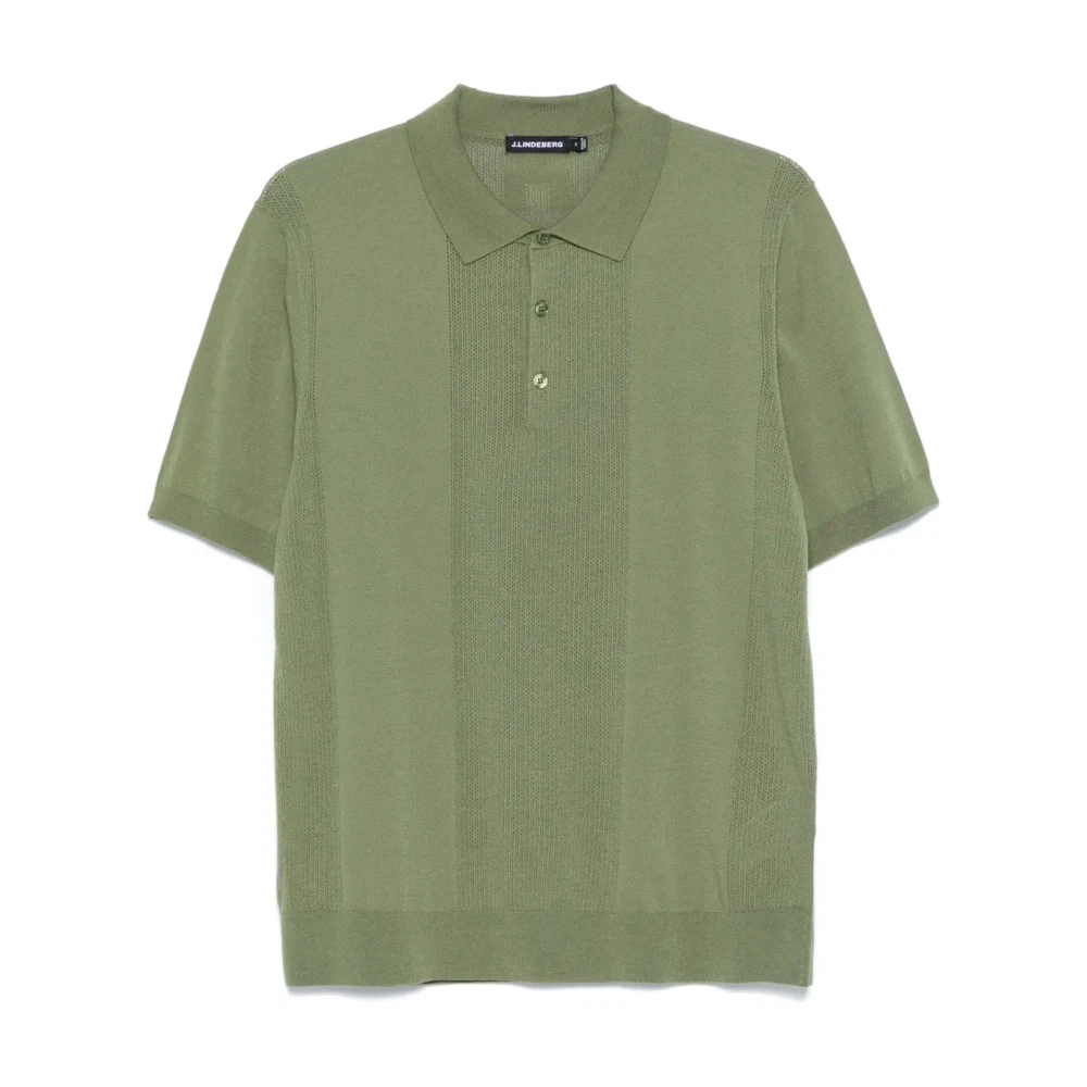 J.lindeberg Mannelijk Groente Tops Heren, Groen, 2XL, Polyester, Gestreept Polo Shirt Groen