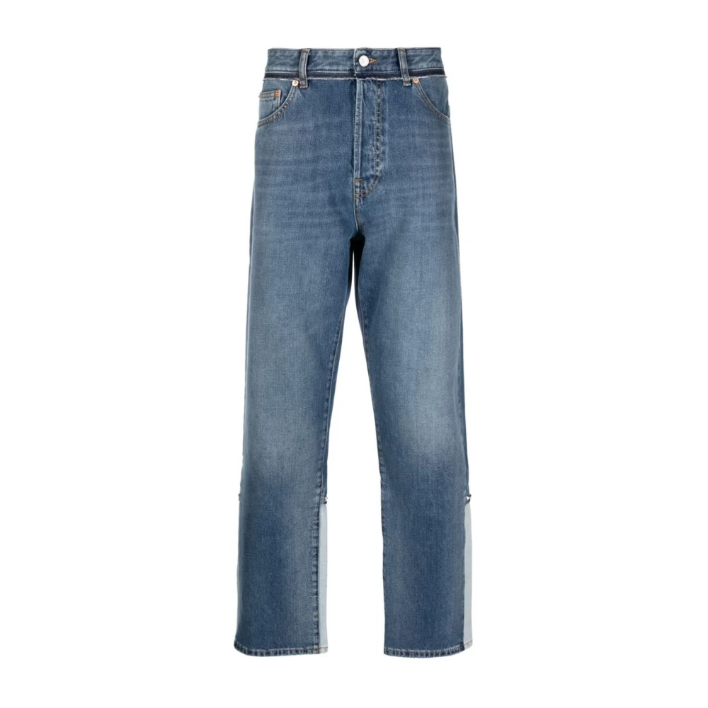 Valentino Garavani Men's Blue Denim Studded Pants