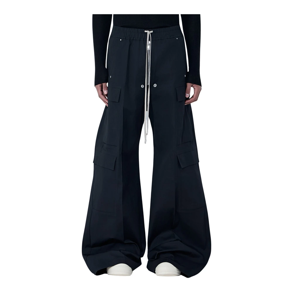 Rick Owens Men's Black Cargobelas Trousers - Wide Trousers - M - Trousers