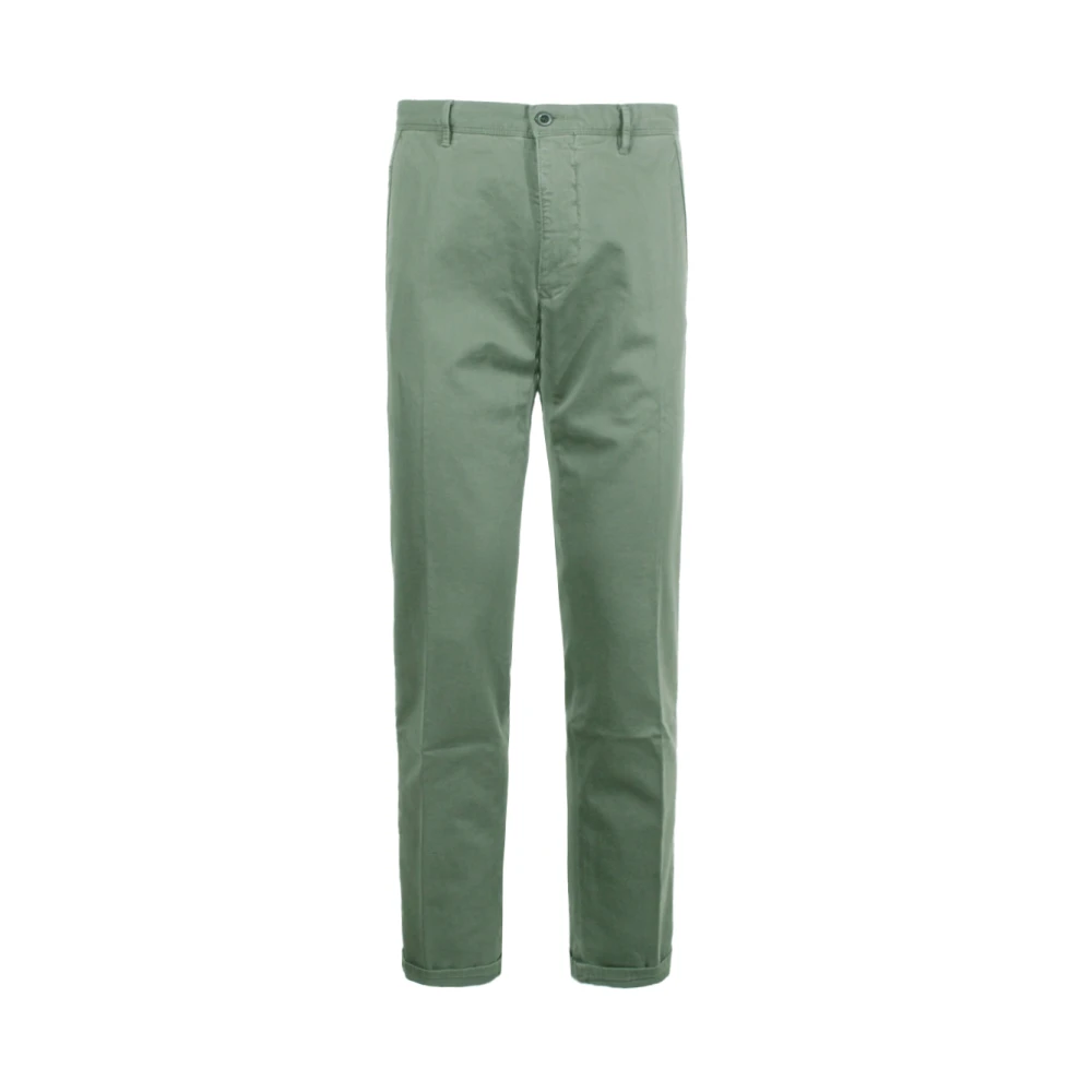 Incotex Groene katoenen broek met zakken Green Heren