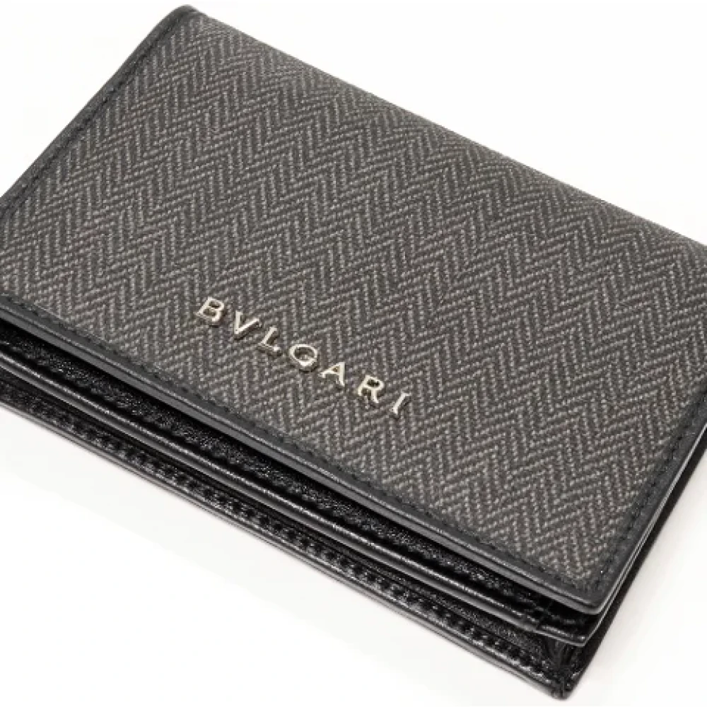 Bvlgari Vintage Pre-owned Canvas wallets Gray Dames