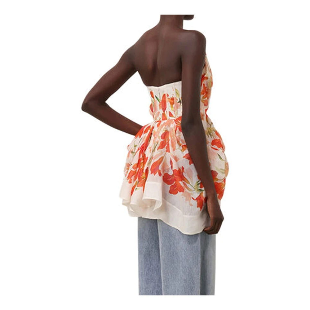 Zimmermann Oranje Bloemen Top Aw24 Multicolor Dames