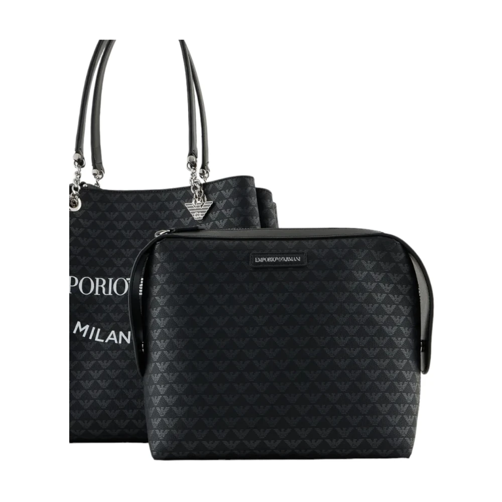 Emporio Armani Stijlvolle Leren Tas Black Dames