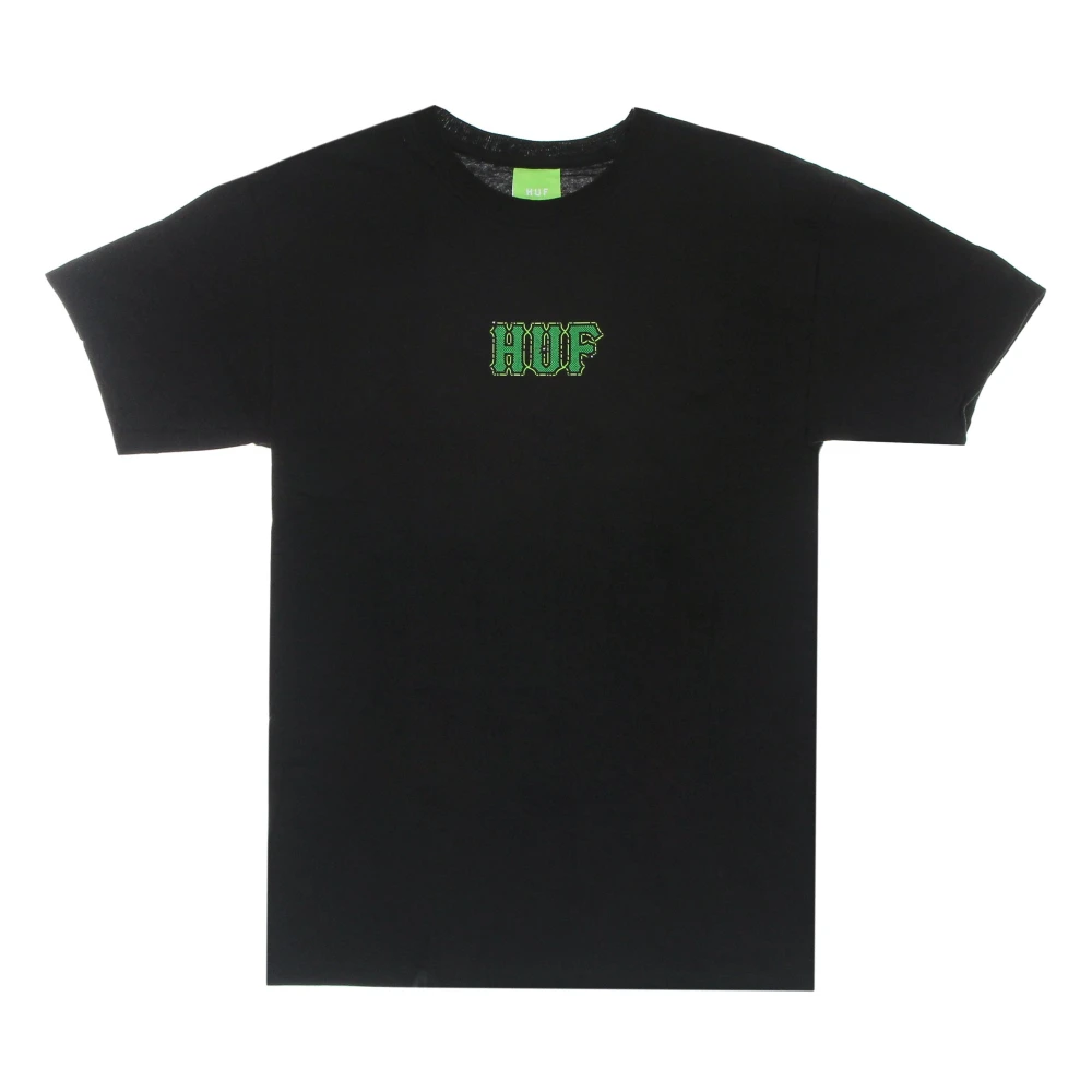 HUF Zwarte Heren Tee met Bedrukt Logo Black Heren