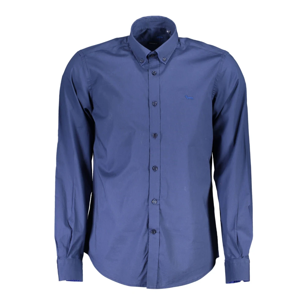 Harmont & Blaine Blauw Katoenen Overhemd met Smalle Pasvorm Blue Heren