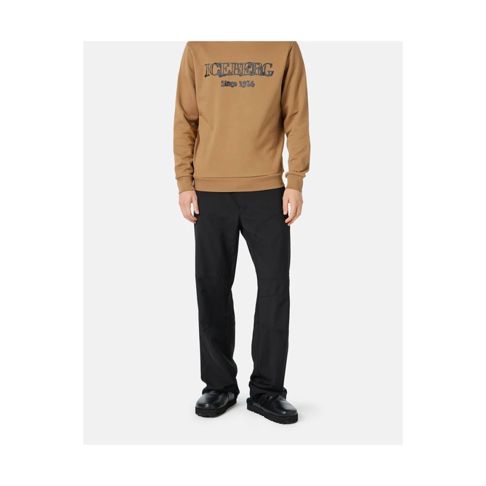 Iceberg Sweatshirt met capuchon en logo Brown Heren
