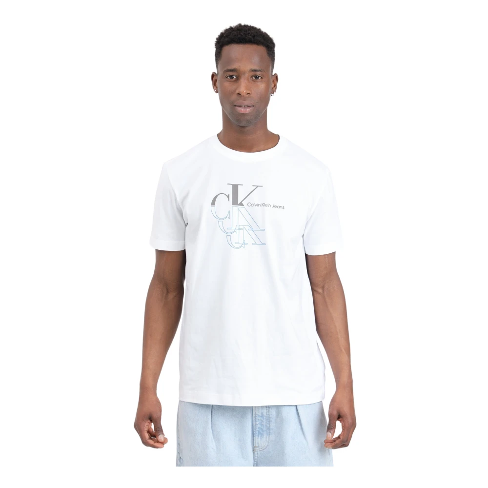 Calvin Klein Jeans Monogram Echo Heren T-Shirt Lente Zomer White Heren