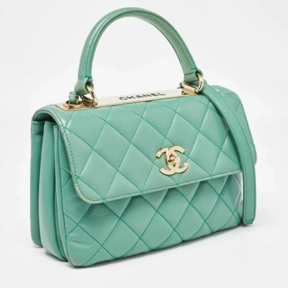 Chanel Vintage Pre-owned Leather handbags Green Dames