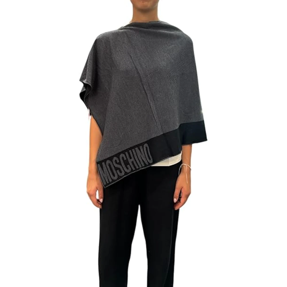 Moschino Femme Gris - Jacquard Poncho - Vestes - Taille: One Size