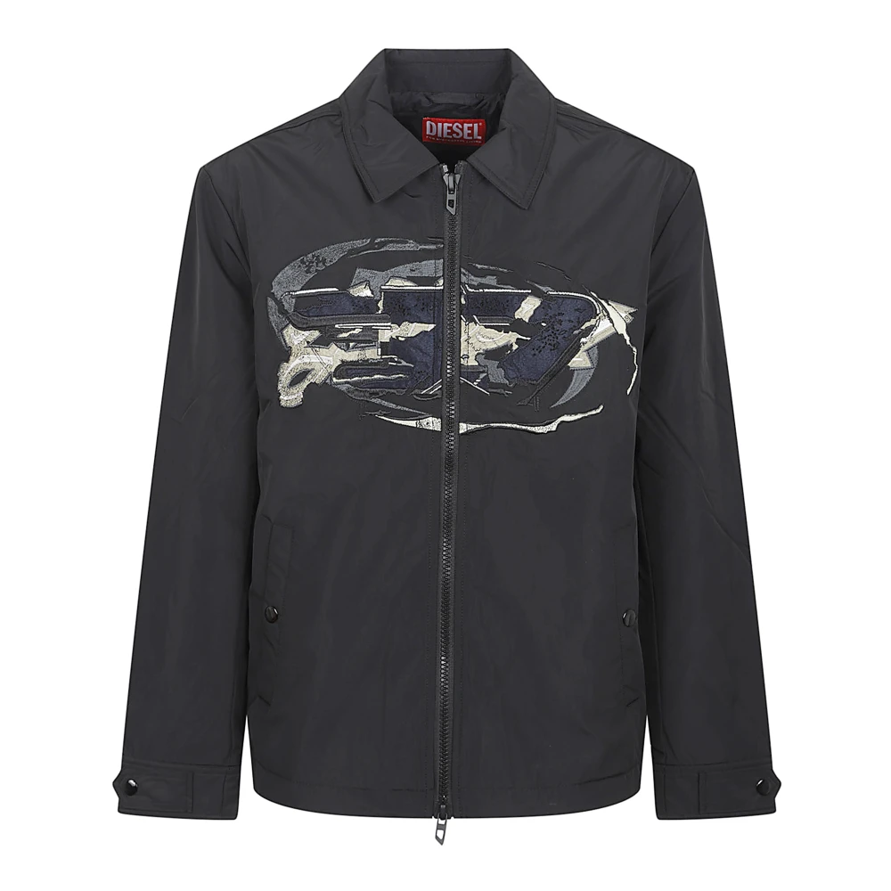 Diesel Men's Black Light Jackets, M, Giacca